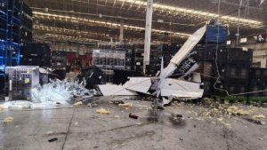accidente-en-Ramos-Arizpe-avioneta-nave-industrial-Coahuila
