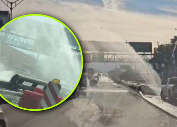 Línea 6 del metro de Samuel provoca Ruptura de tubería y mega fuga de agua en avenida Miguel Alemán en San Nicolás Minuto Cero