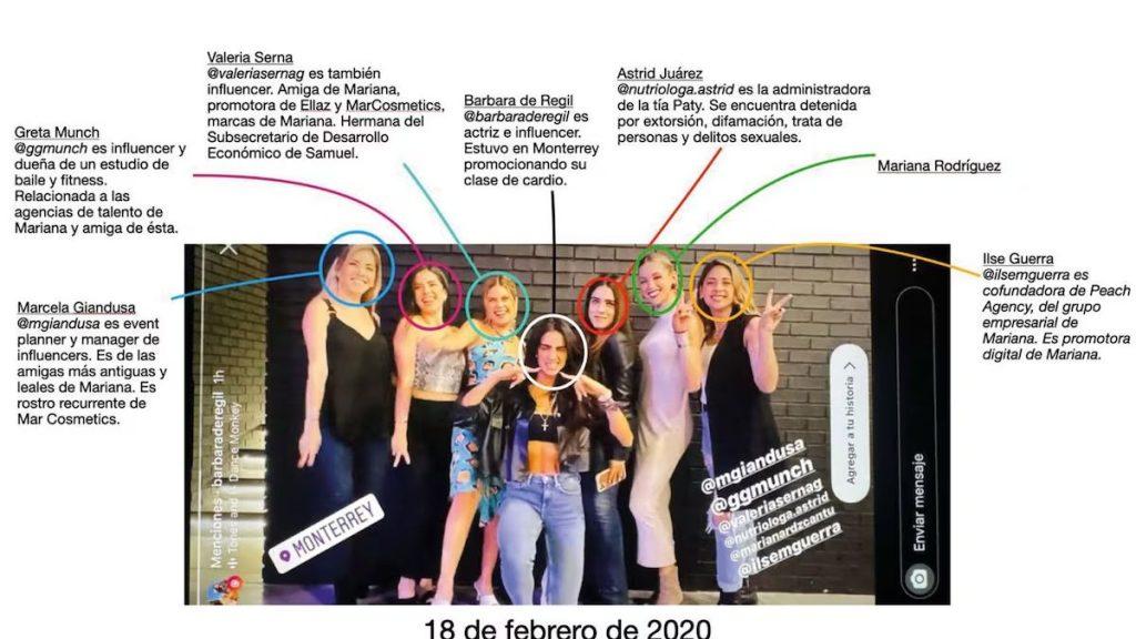 mariana rodríguez en foto grupal con tía paty