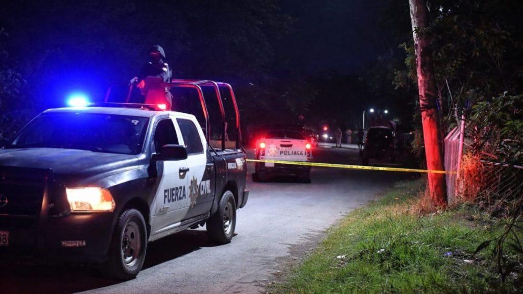 balaceras-recientes-en-nuevo-leon - Minuto Cero Patrulla de Fuerza Civil en escena del crimen en Nuevo León.