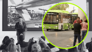 Fotografía de Samuel García y el transporte público de Nuevo León