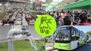 subió el agua, el metro, y el transporte