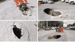 Socavones en avenida Siderúrgica - Minuto Cero