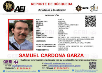Samuel Cardona Garza desaparecido en Nuevo León - Minuto Cero